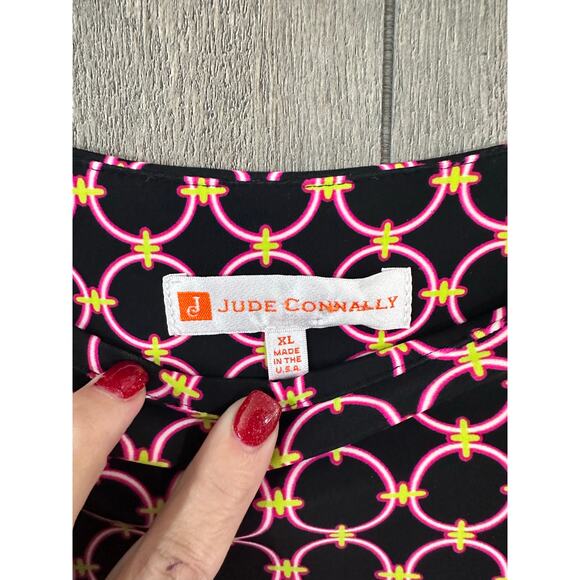 Jude Connally Sabine Dress XL Black Pink Circle Print - Picture 5 of 6